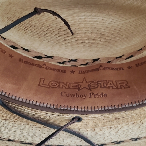 The Lonestar® one size beautifully crafted cattleman pinto palm hats - Picture 3 of 12